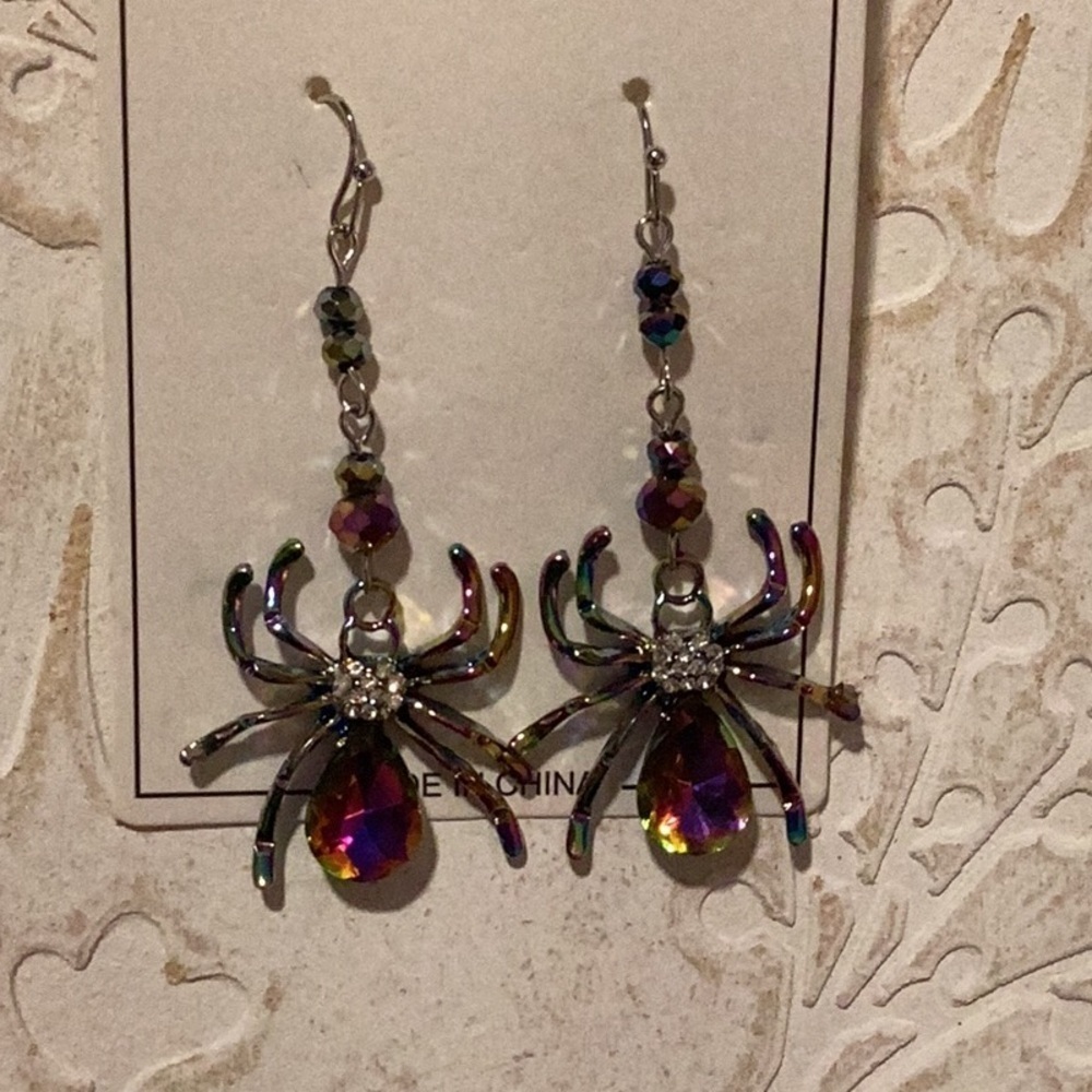 Bejeweled spider earrings - Picture 2 of 4